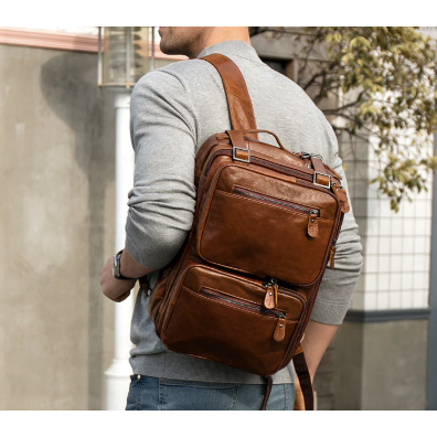 Marble Leather Laptop-Briefcase